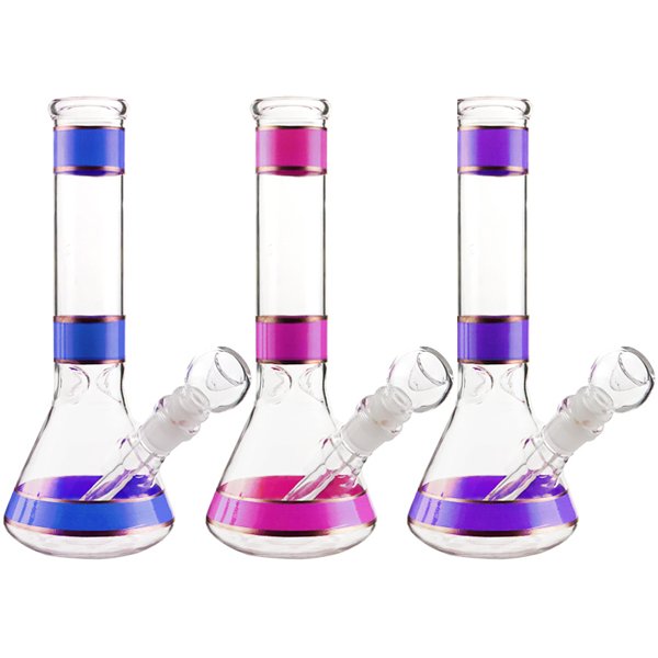 Triple Ring Band Beaker Waterpipe – 25cm