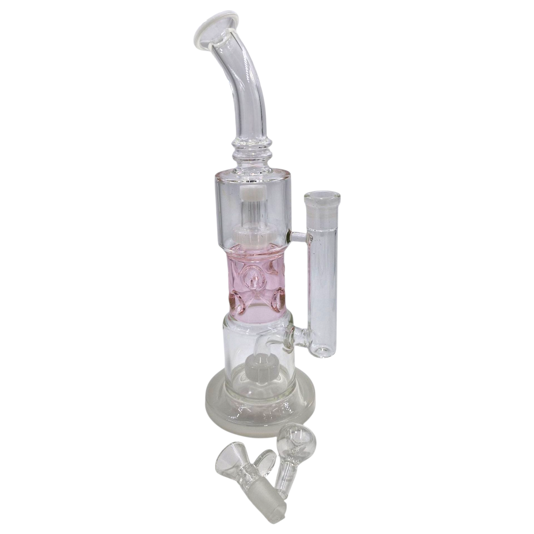 High Quality Bent neck Shower Perc 35cm PINK