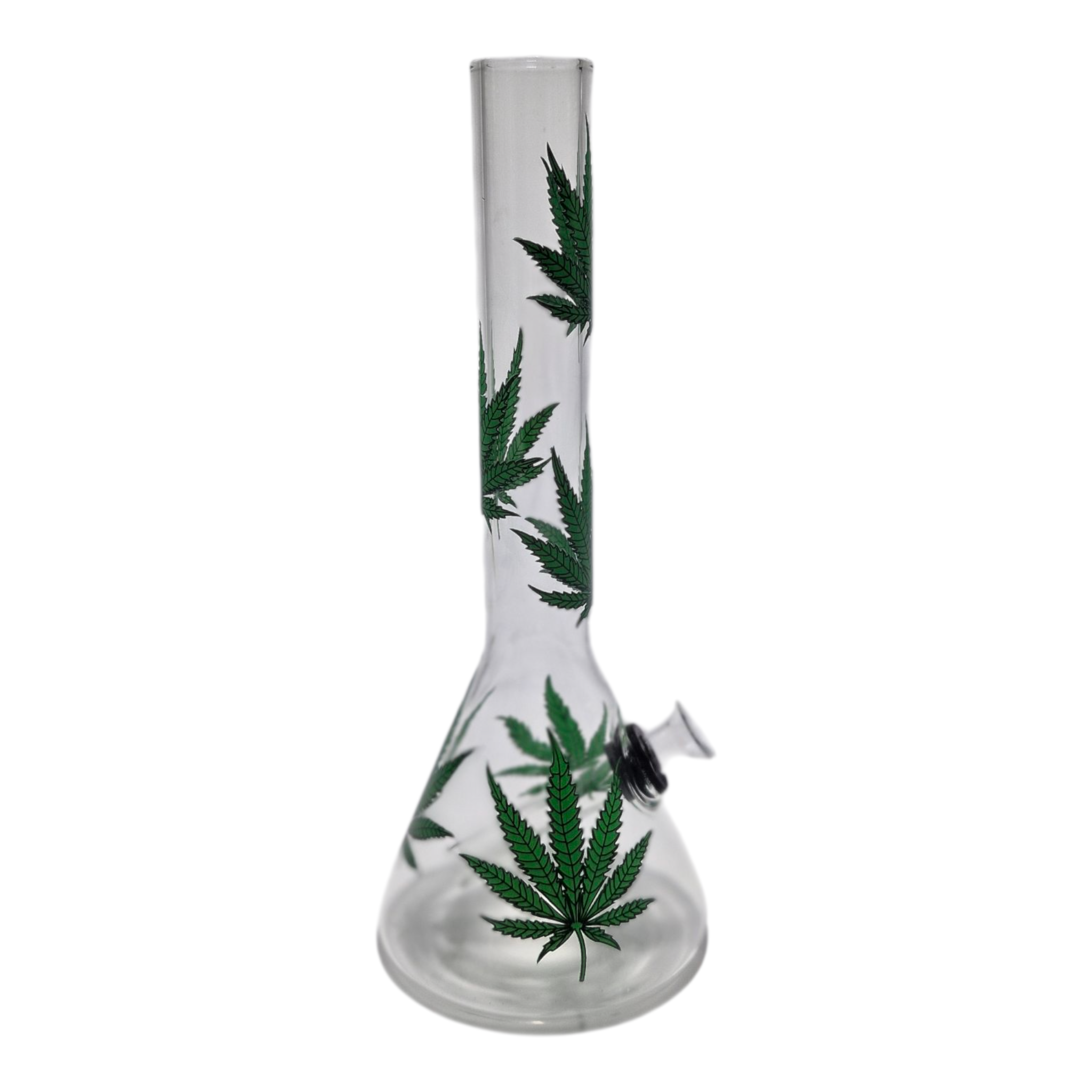 Green Leaf Beaker Glass Bong 16cm