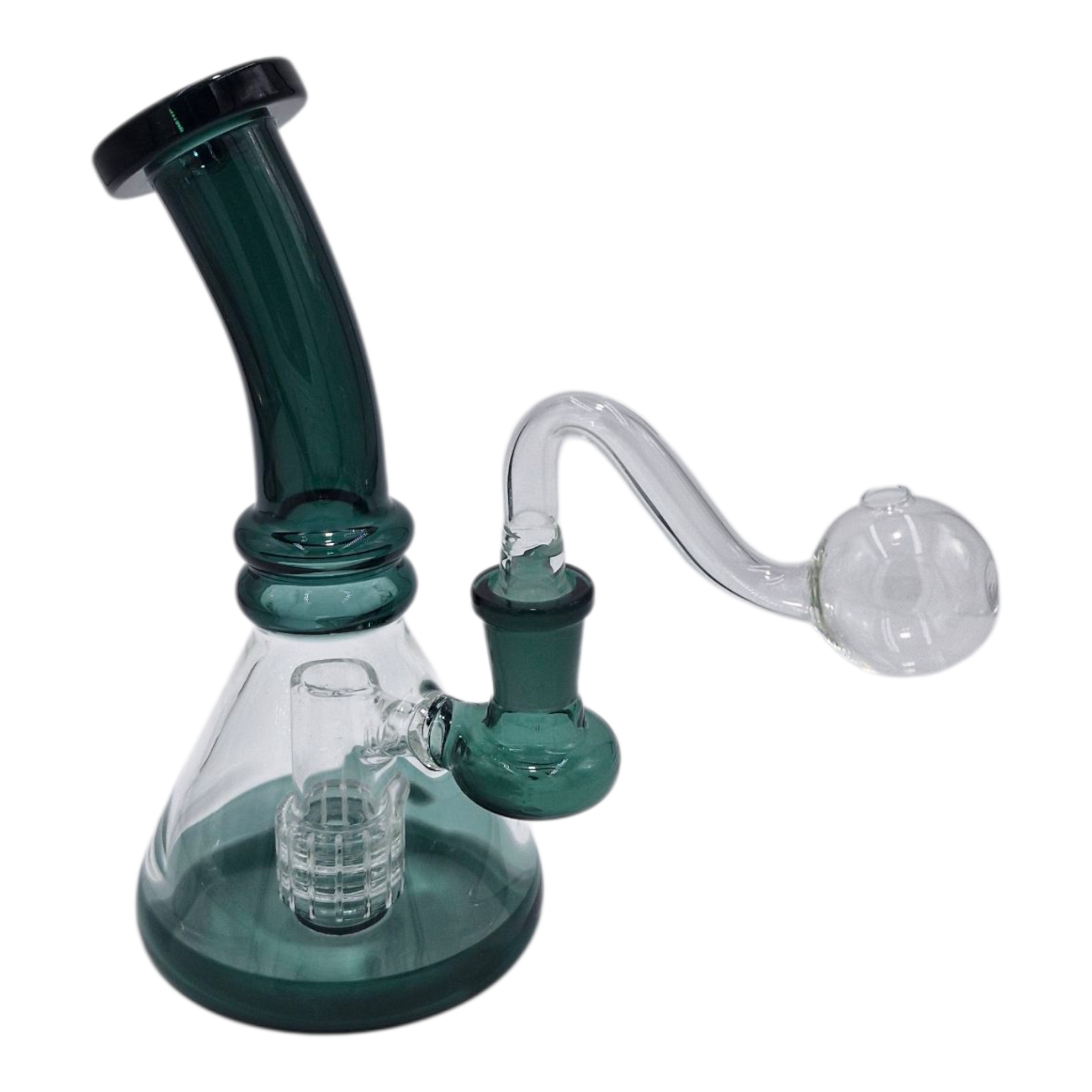 7" Dab Rig Hybrid With Showerhead Perc GREEN