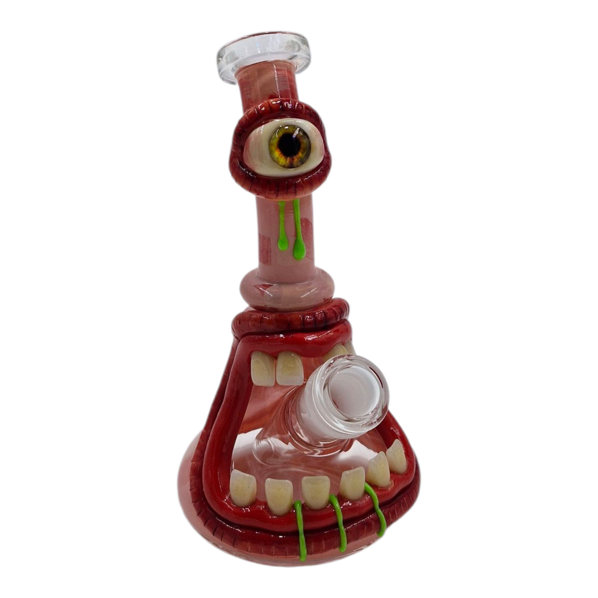 Toothy Mcslime Face Glass Bong