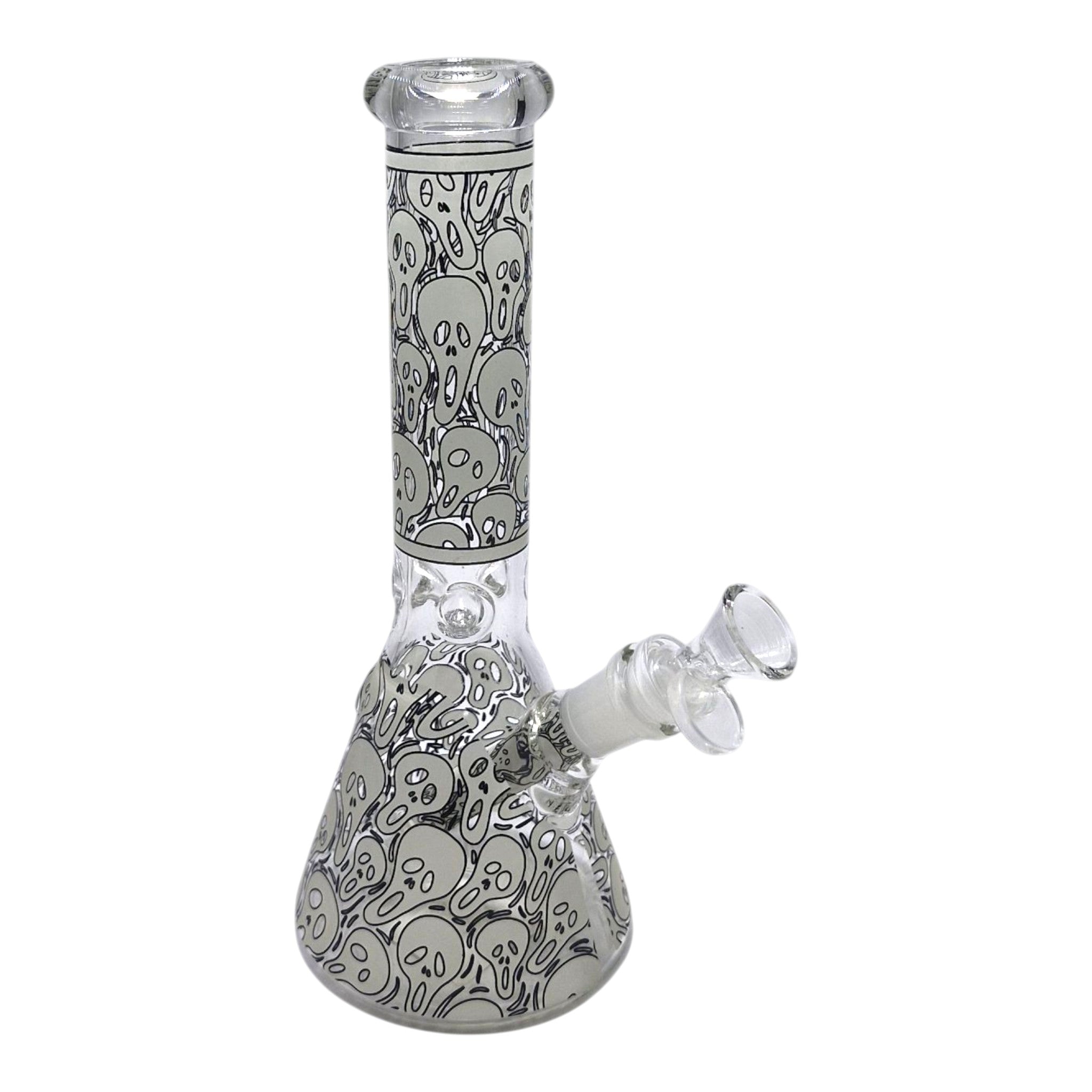 Glow in the Dark Scream Skulls Glass Beaker Bong – 25cm