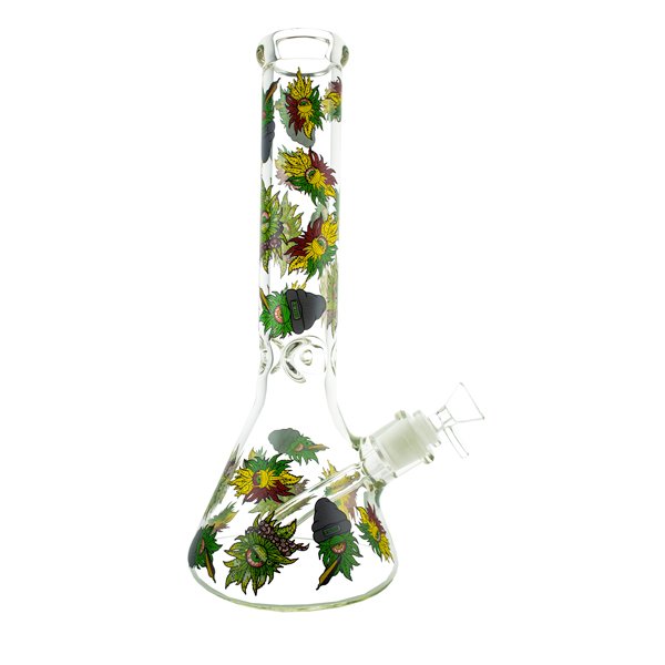 Rasta Bud Life Glass Beaker Waterpipe – 35cm
