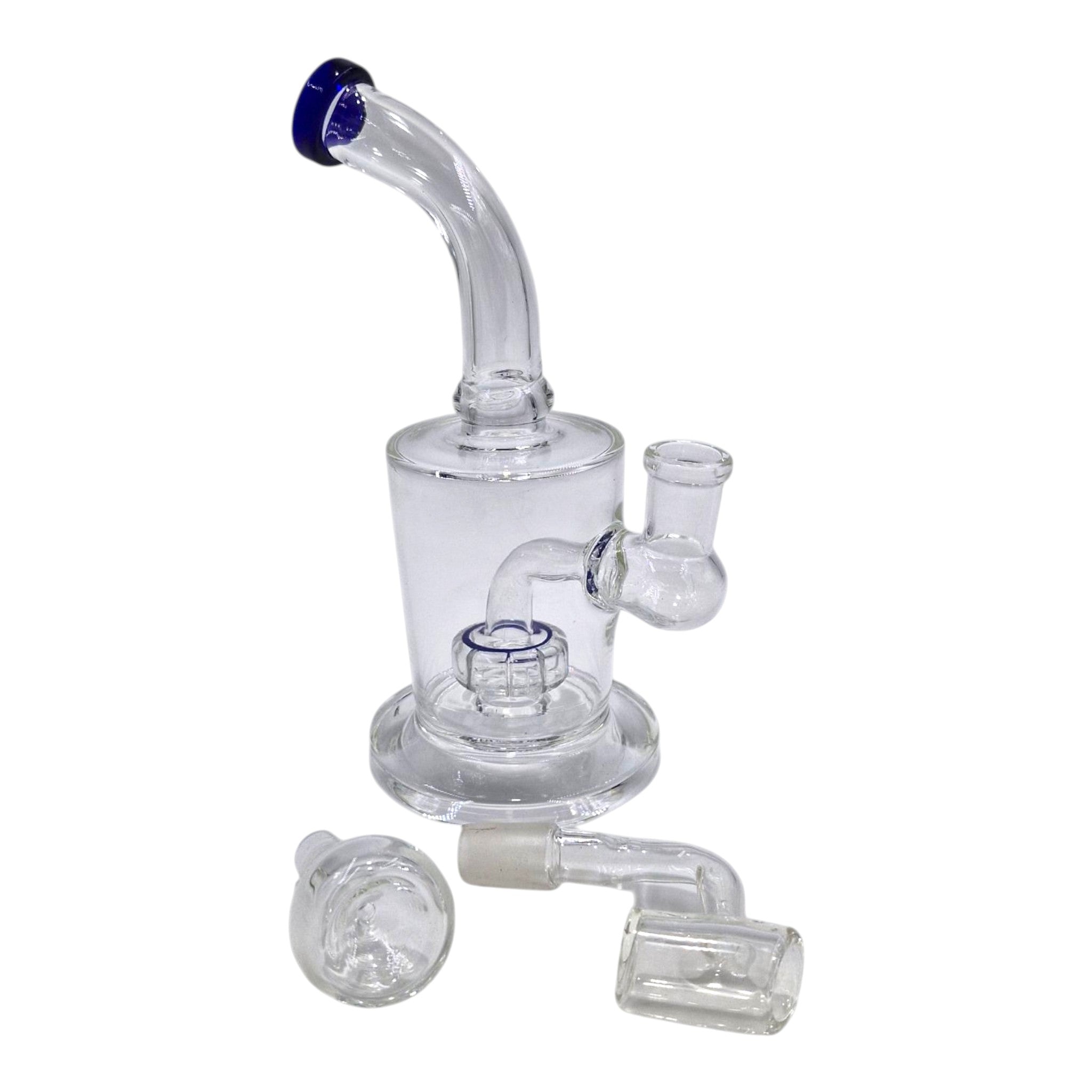 Glass Tank Matrix Waterpipe 18cm - BLUE