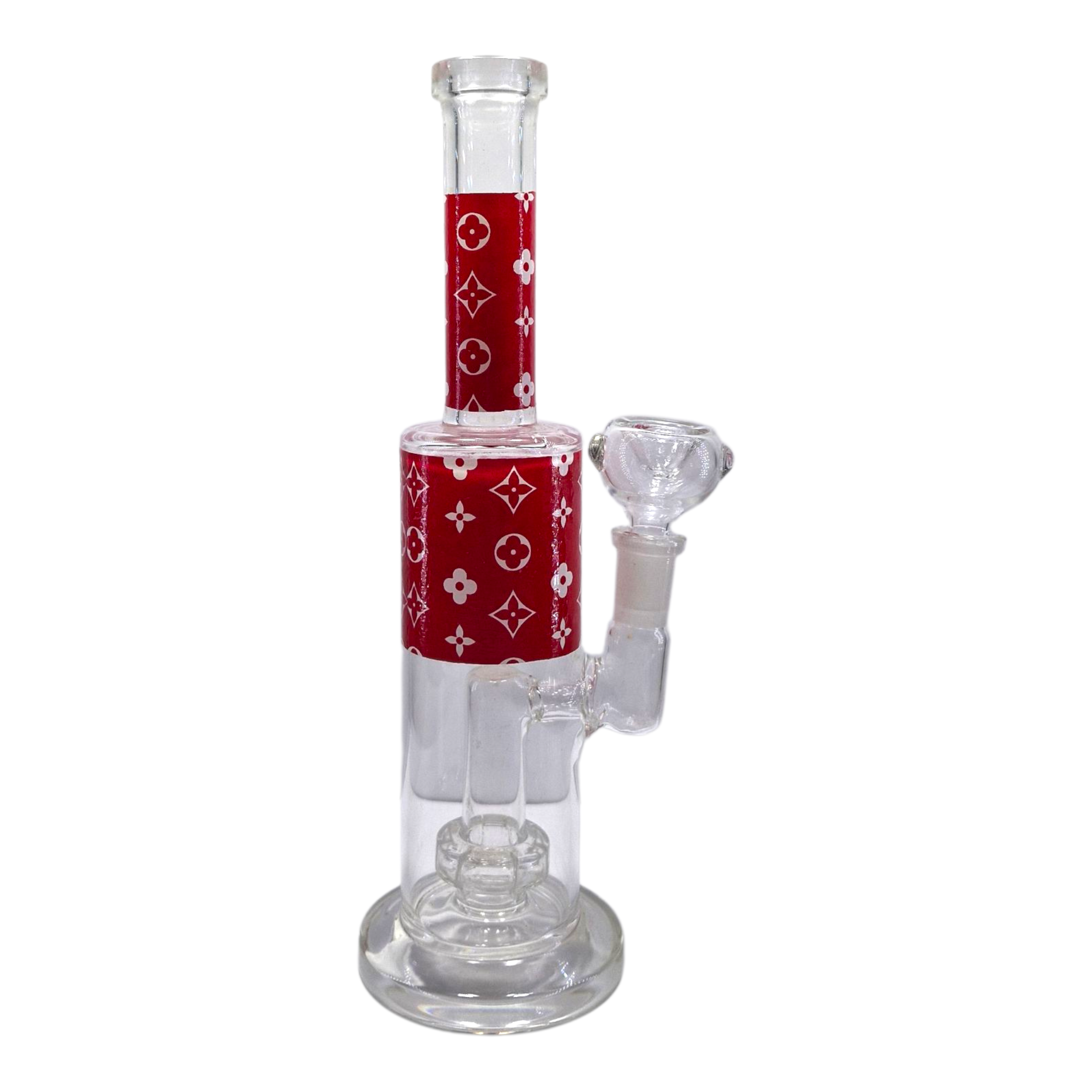 Straight LV Shower-head Glass Waterpipe RED