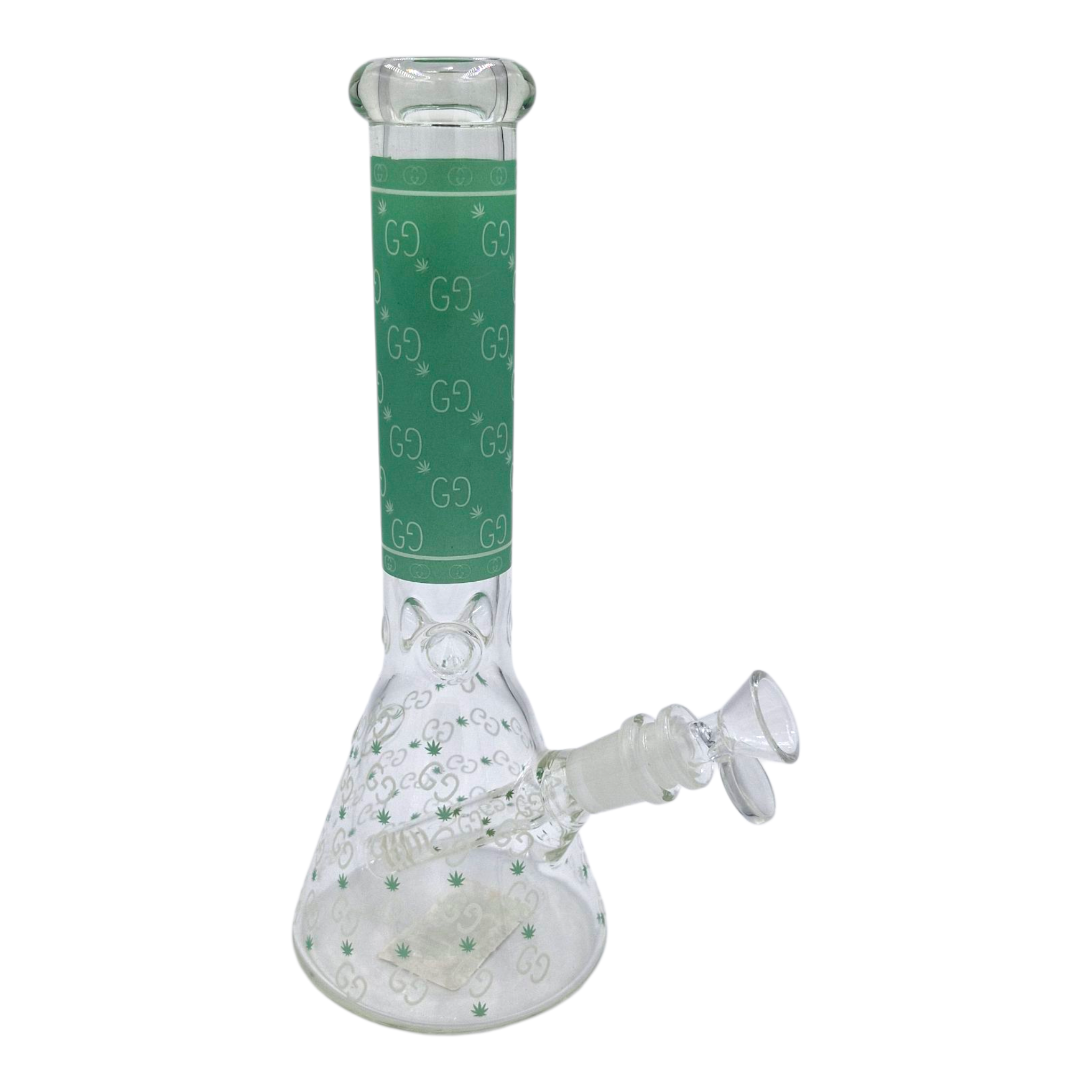 Glow In The Dark Gucci Glass Beaker Waterpipe – 26cm GREEN