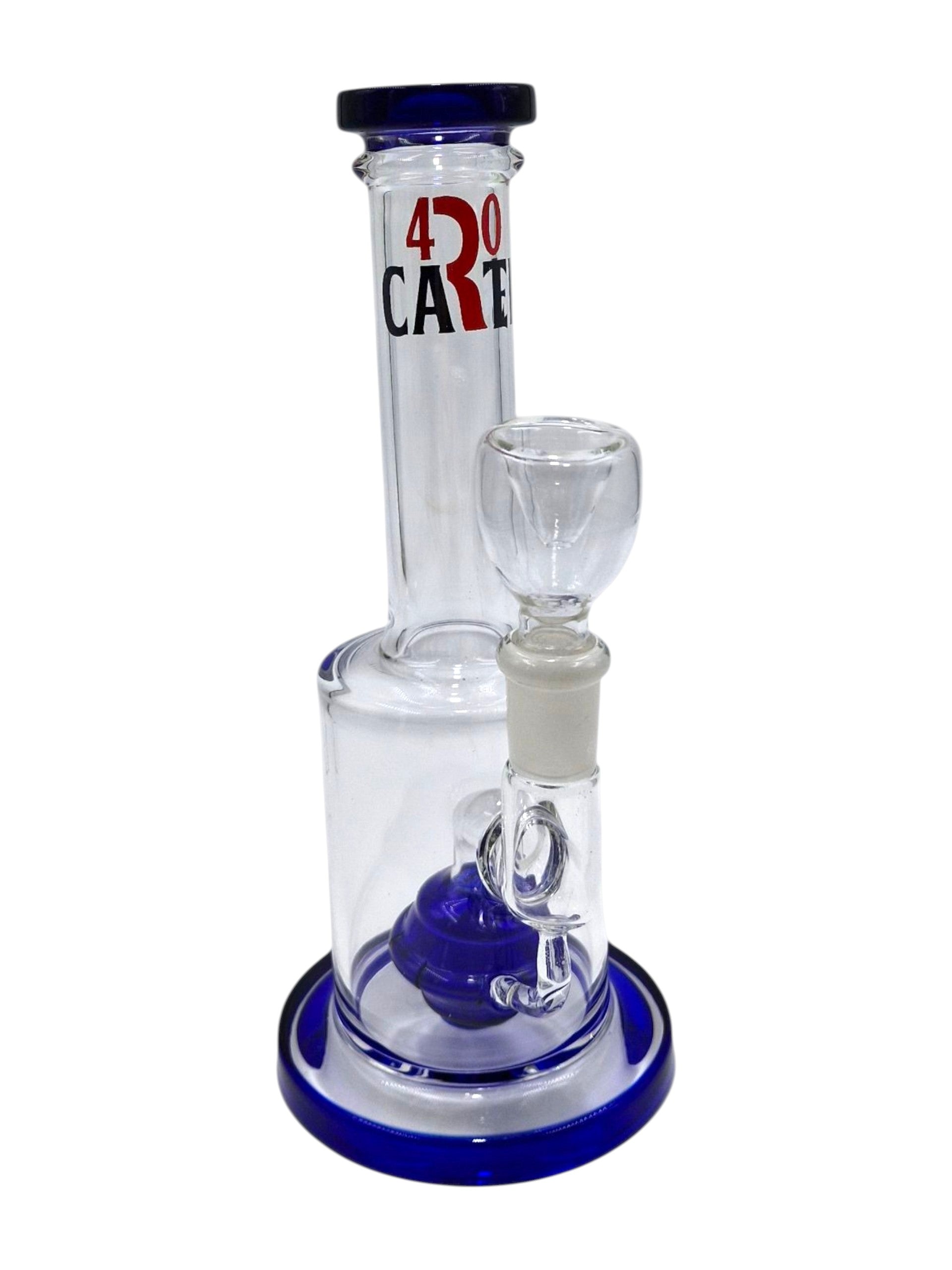 420 Cartel Tesla Coil - BLUE Glass Waterpipe – 21cm