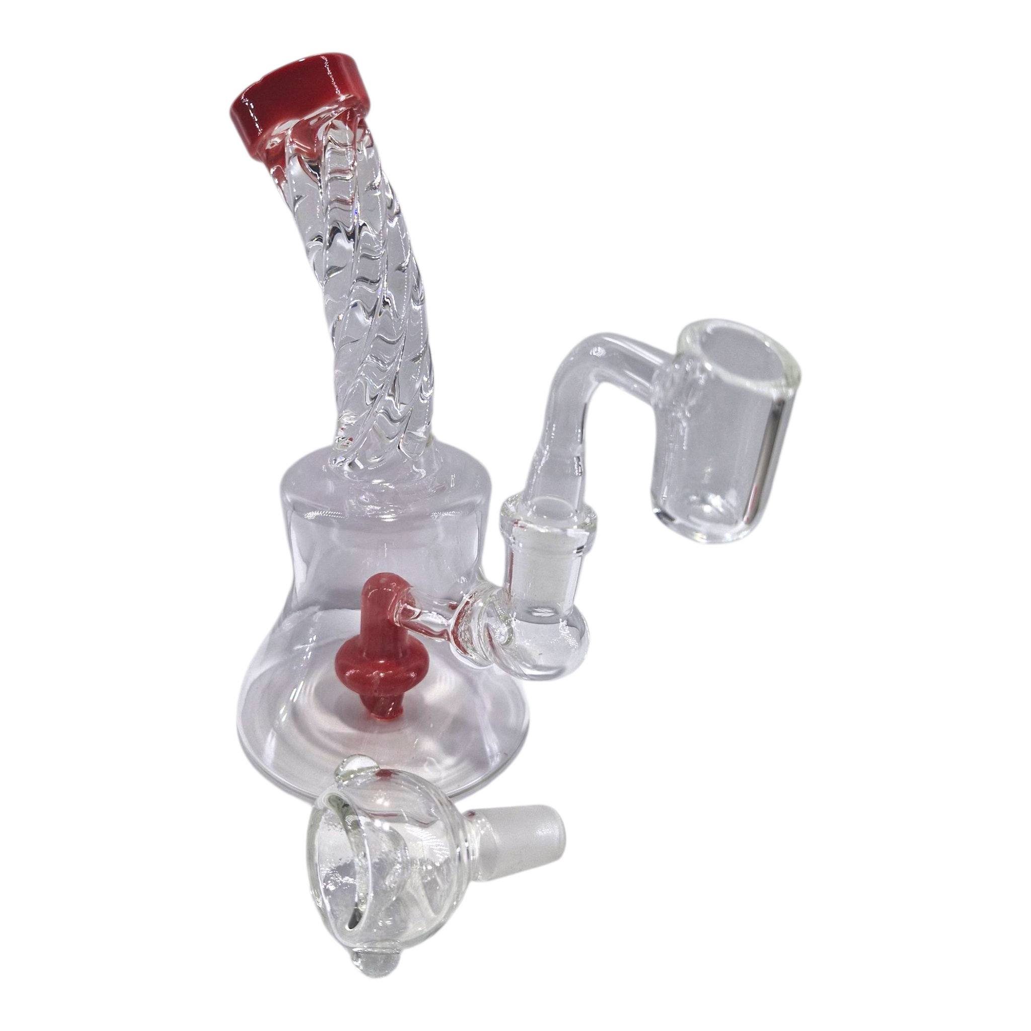Layed Back Twisted Lollipop Waterpipe 15.5cm RED
