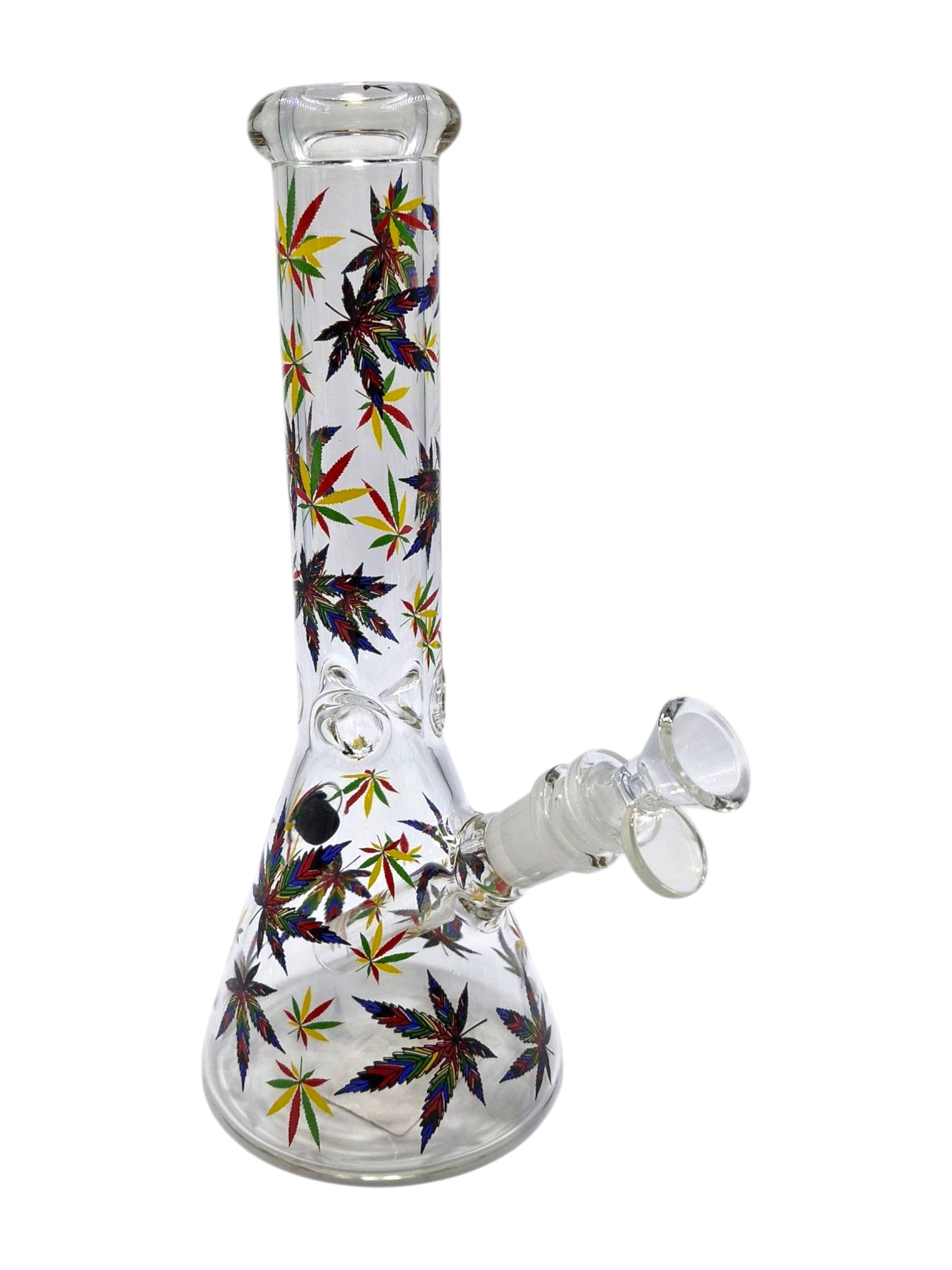 Marijuana Leaf Glass Beaker Waterpipe – 25cm