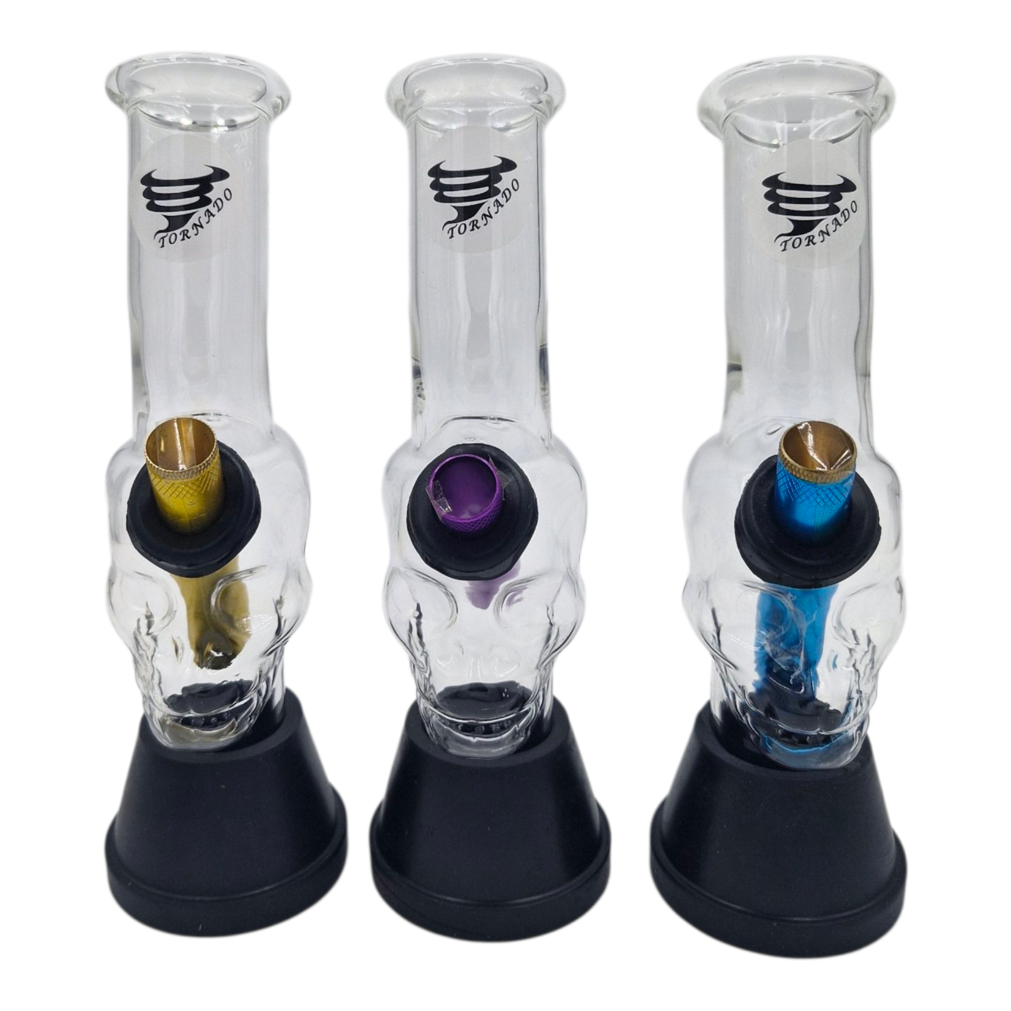 Tornado Skull Glass Waterpipe 21cm