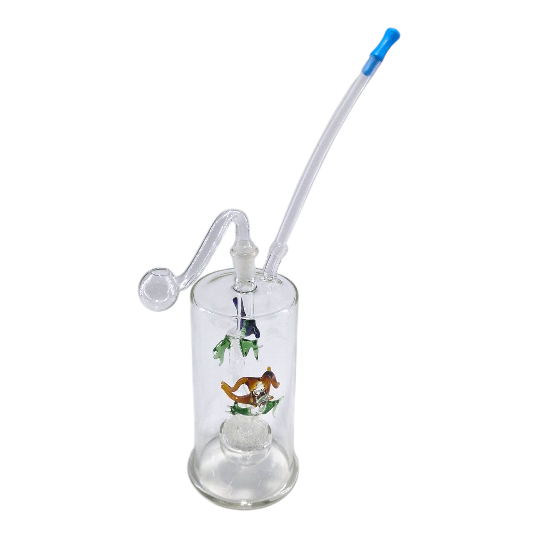 Multi Coloured Fish Perc Bubbler 12cm
