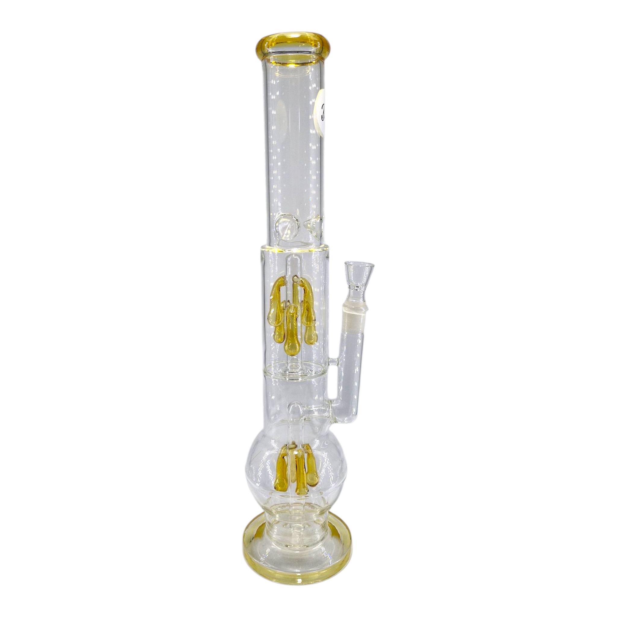 Billy Mate Yellow Dual Tear Drop Waterpipe - 47cm