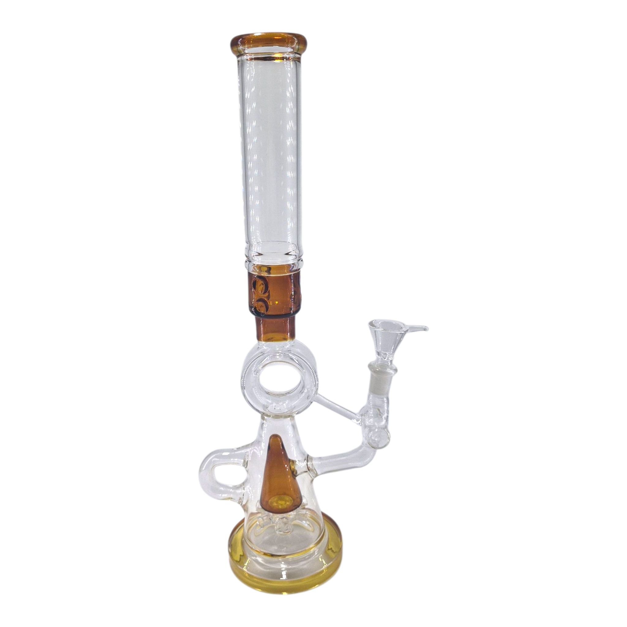 Large Brown Recycler With Mushroom Sprinkler Waterpipe 45cm
