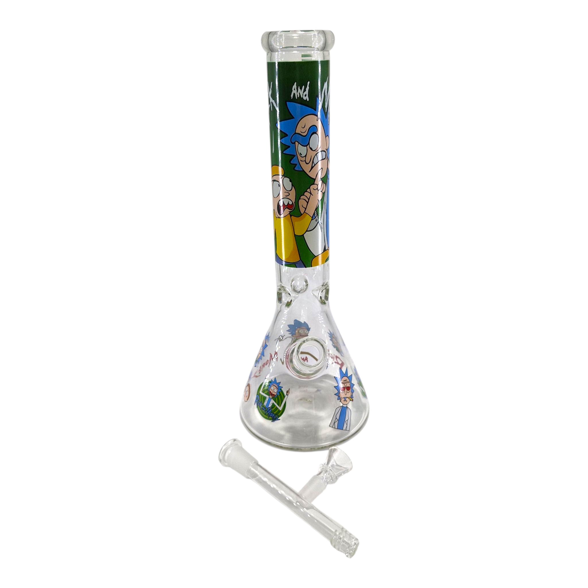Rick & Morty On Lab Glass Beaker Bong - 35cm