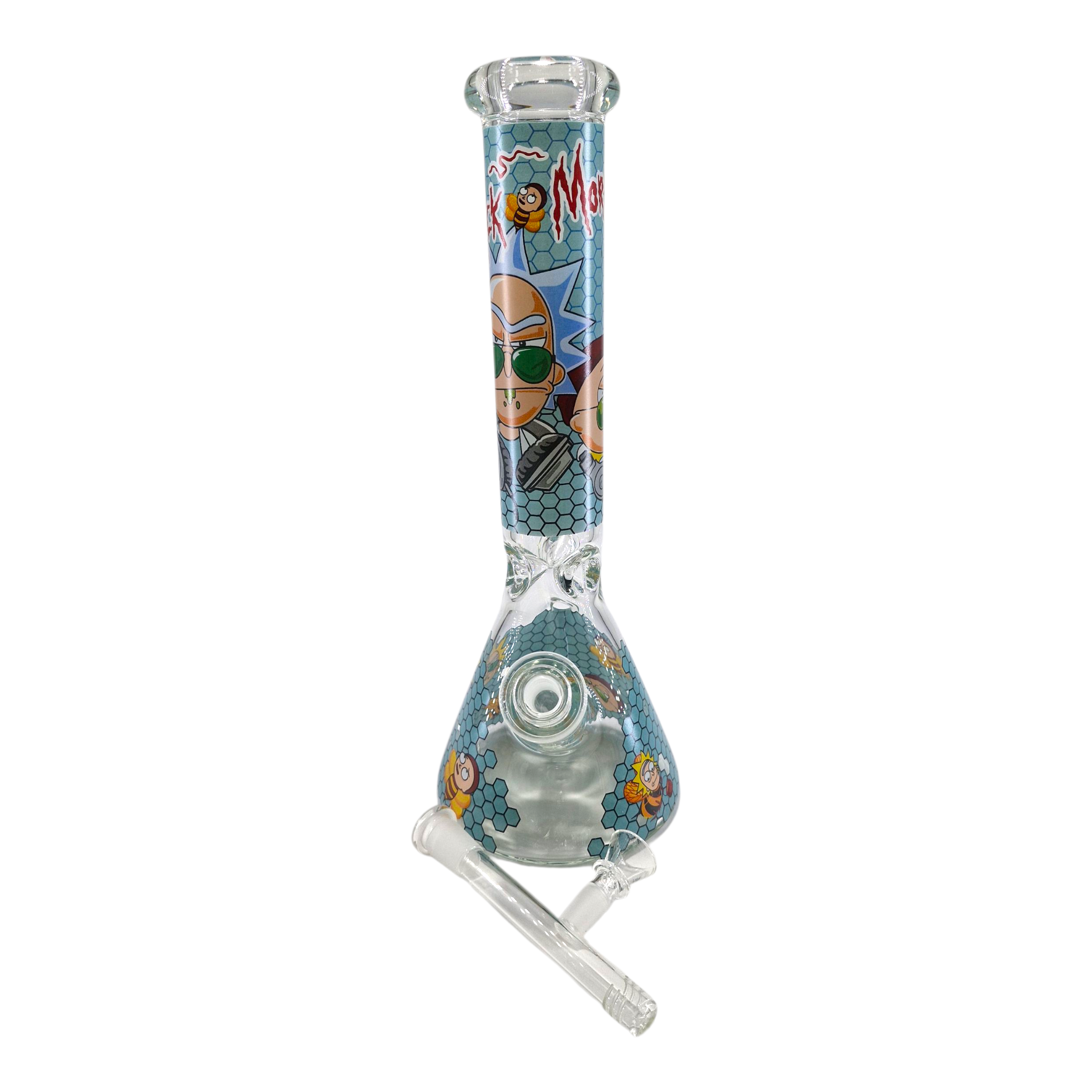 Rick & Morty Blue Honey Comb Bong - 35cm