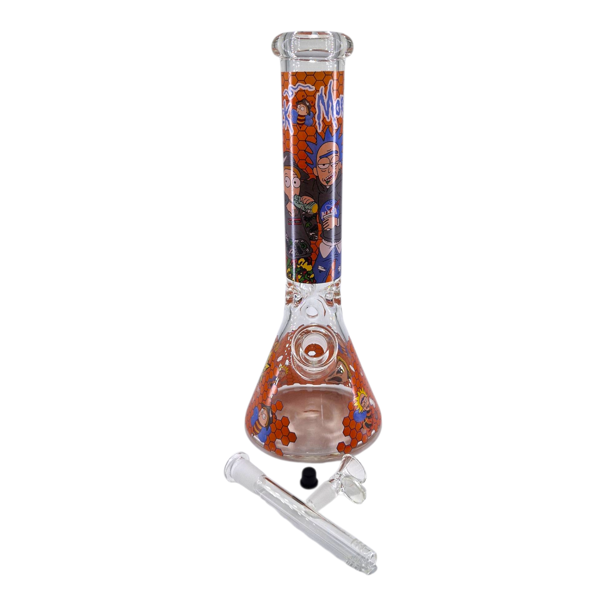 Rick & Morty Orange Honey Comb Bong - 35cm