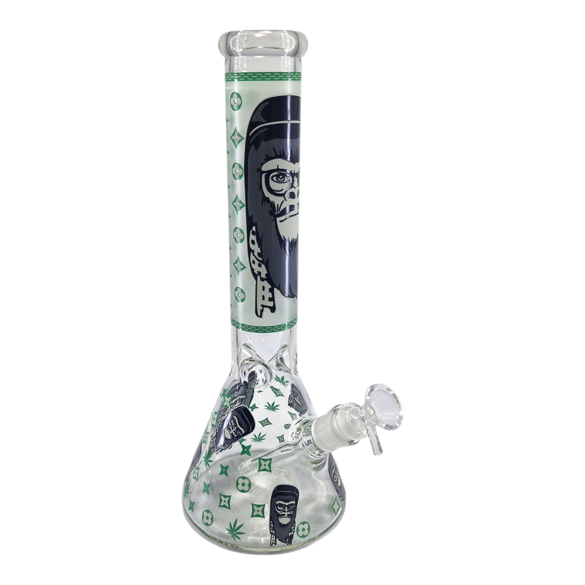 Green Glow In the Dark Gorilla Beaker Bong - 35cm
