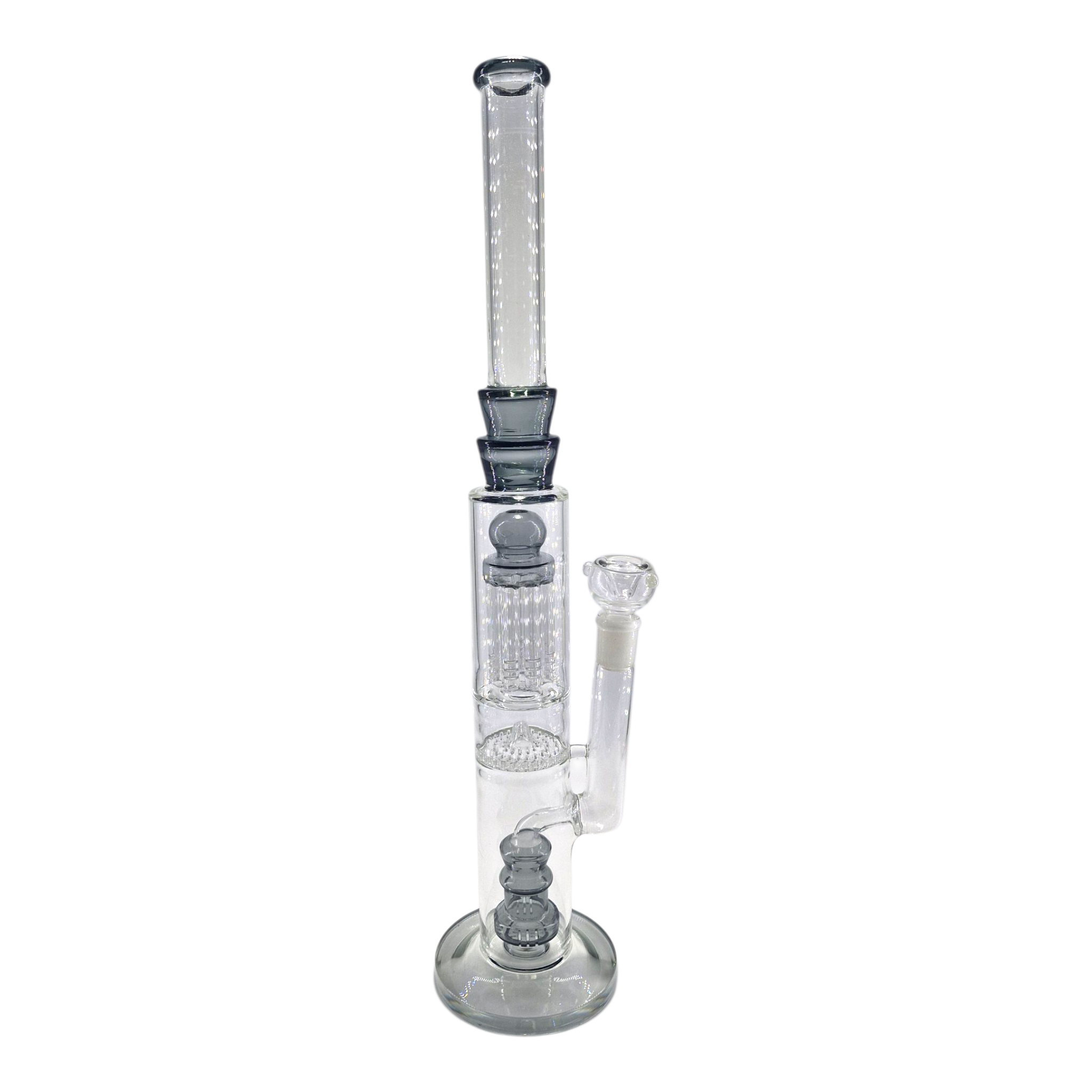 Triple Filter Mexican Glass Waterpipe Black - 45cm