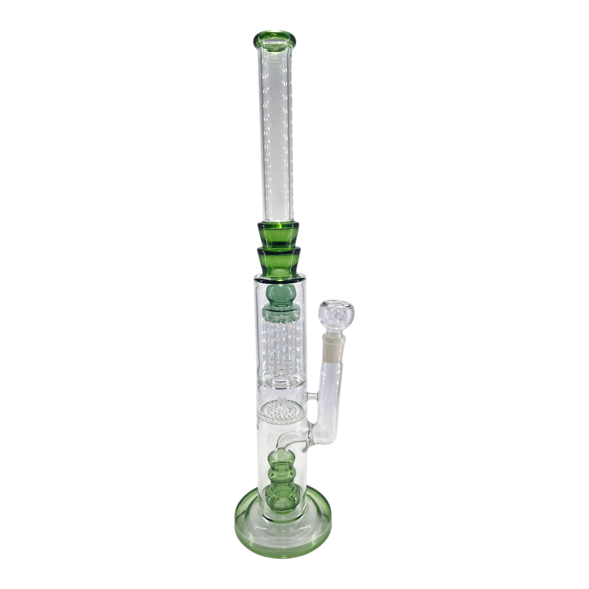 Triple Filter Mexican Glass Waterpipe Green - 45cm
