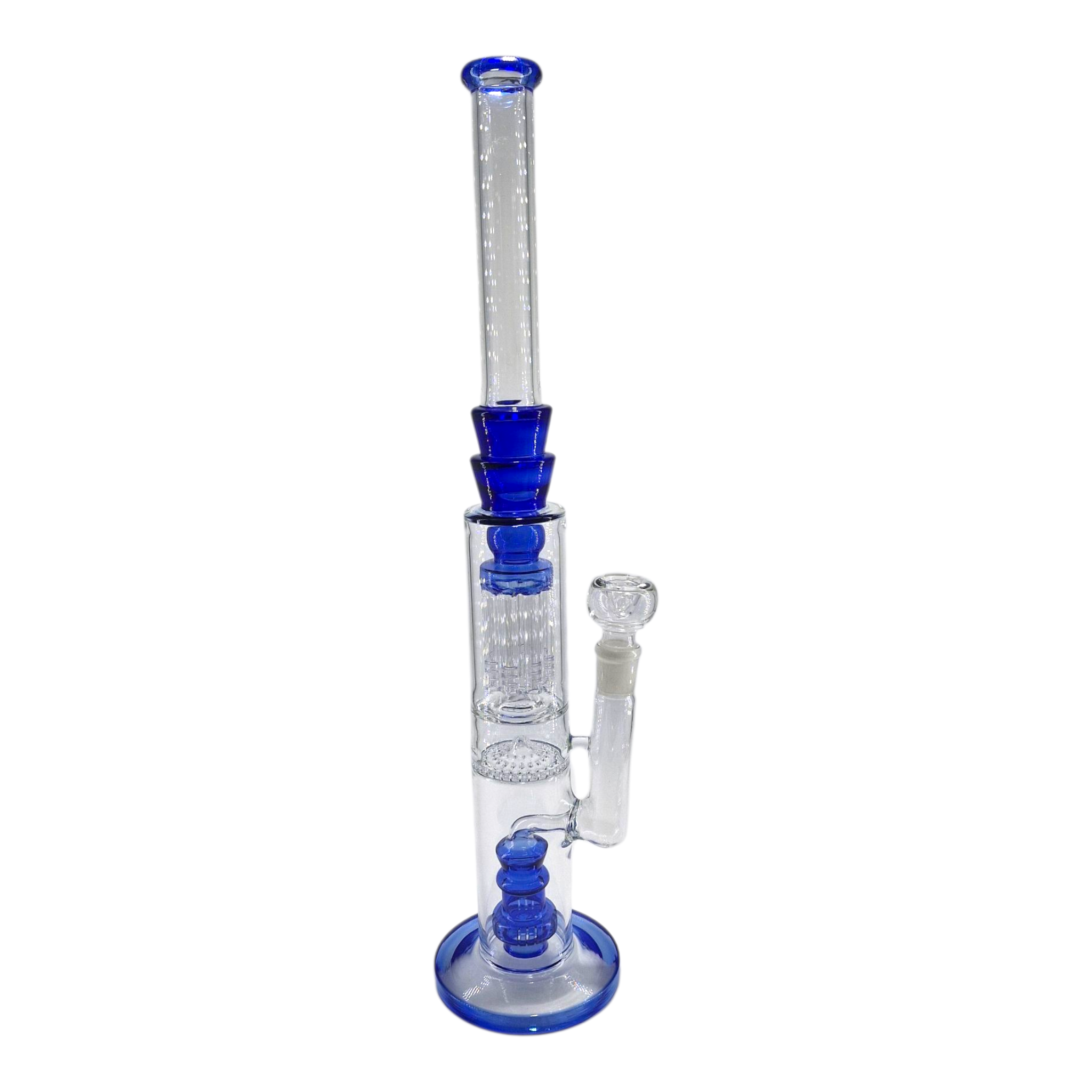Triple Filter Mexican Glass Waterpipe Blue - 45cm