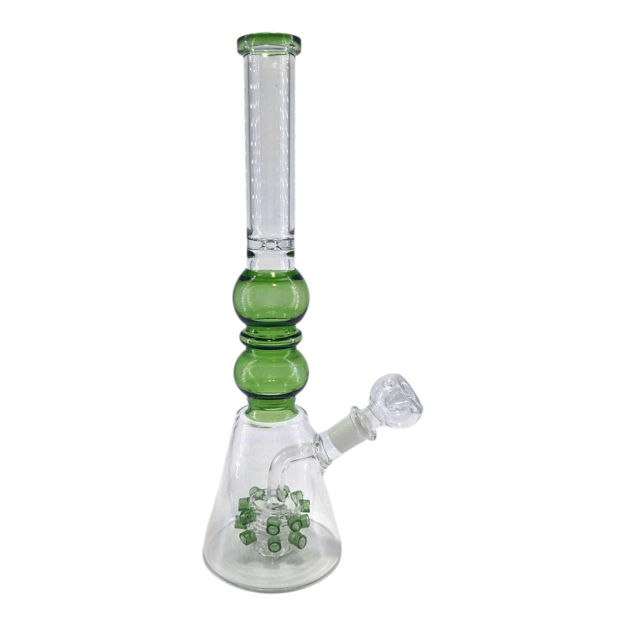 Green Spikey Tubes Bong - 35cm