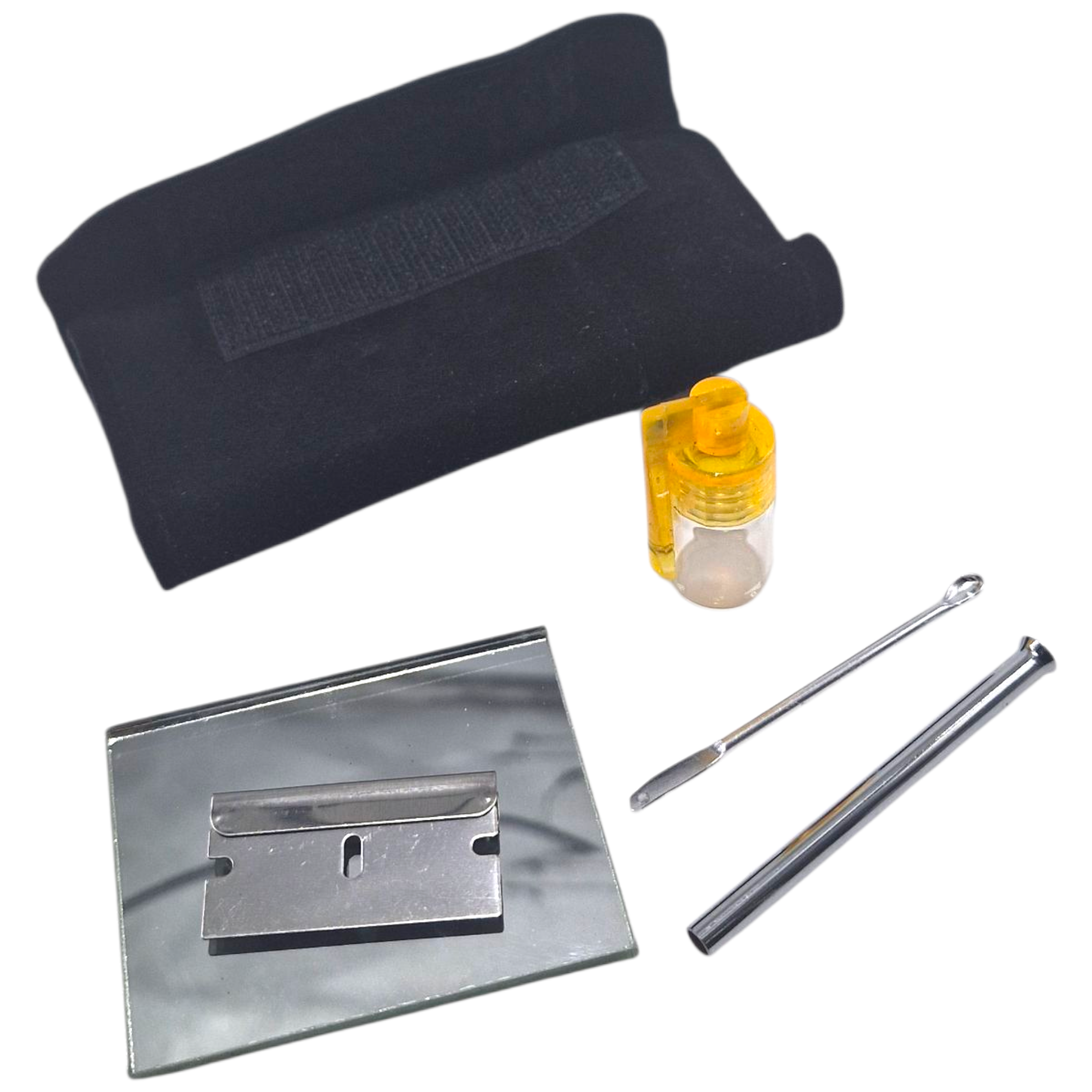 Snuff Kit in Leather Pouch Ultimate Snorting kit