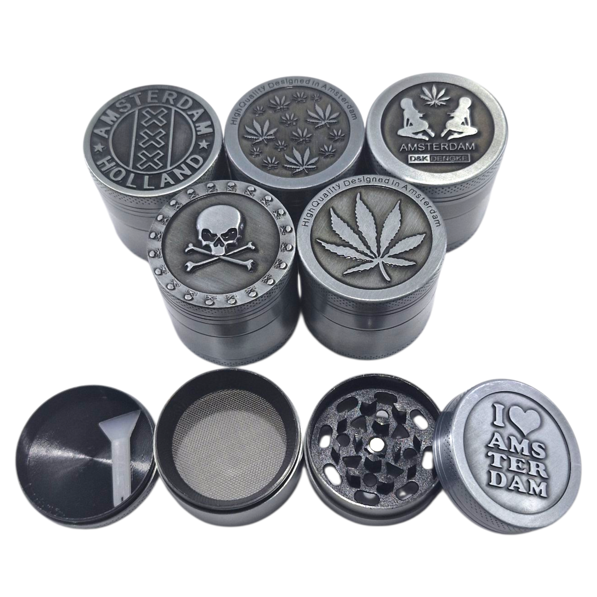 Amsterdam Grinder/Muller With Kief Scraper – 40mm