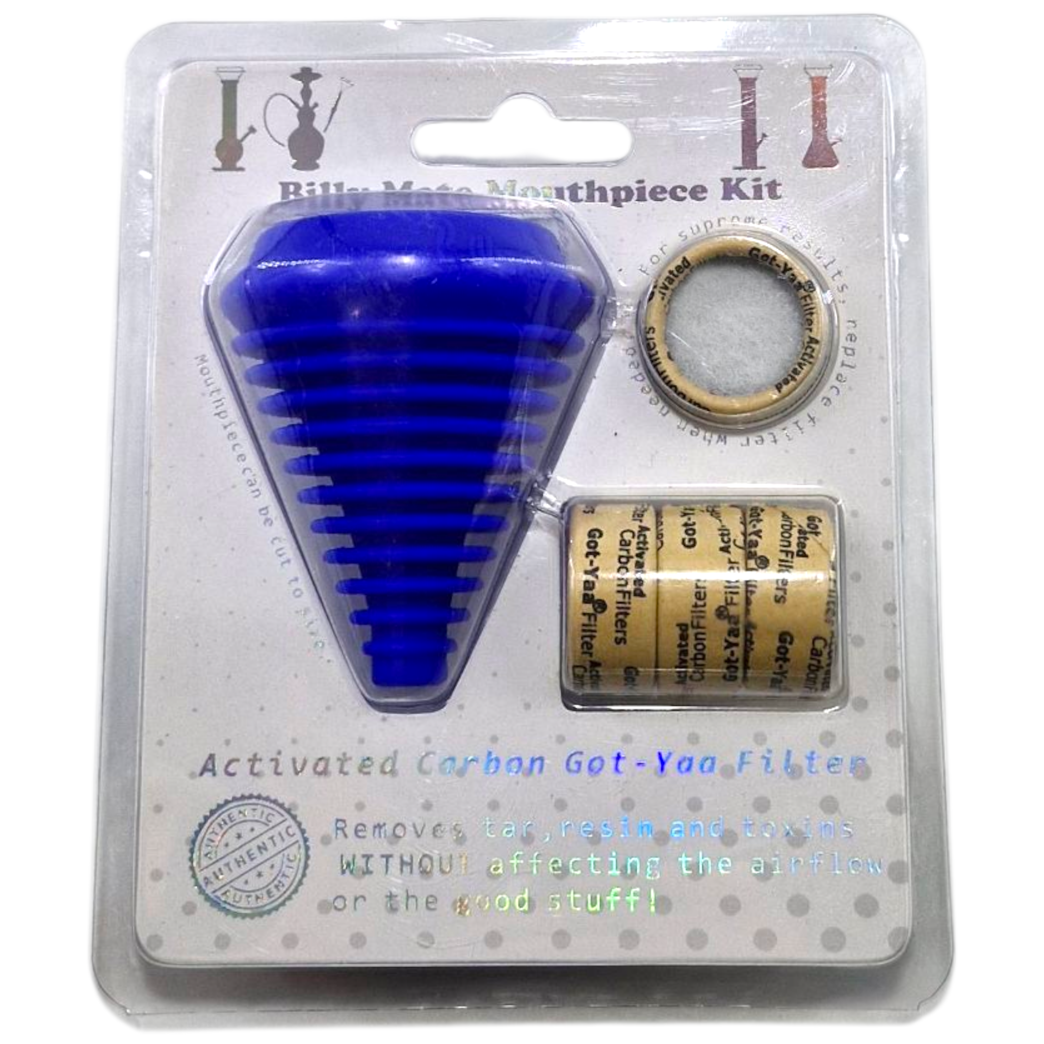 Billy Mate Mouth Piece Kit With Filters - Blue