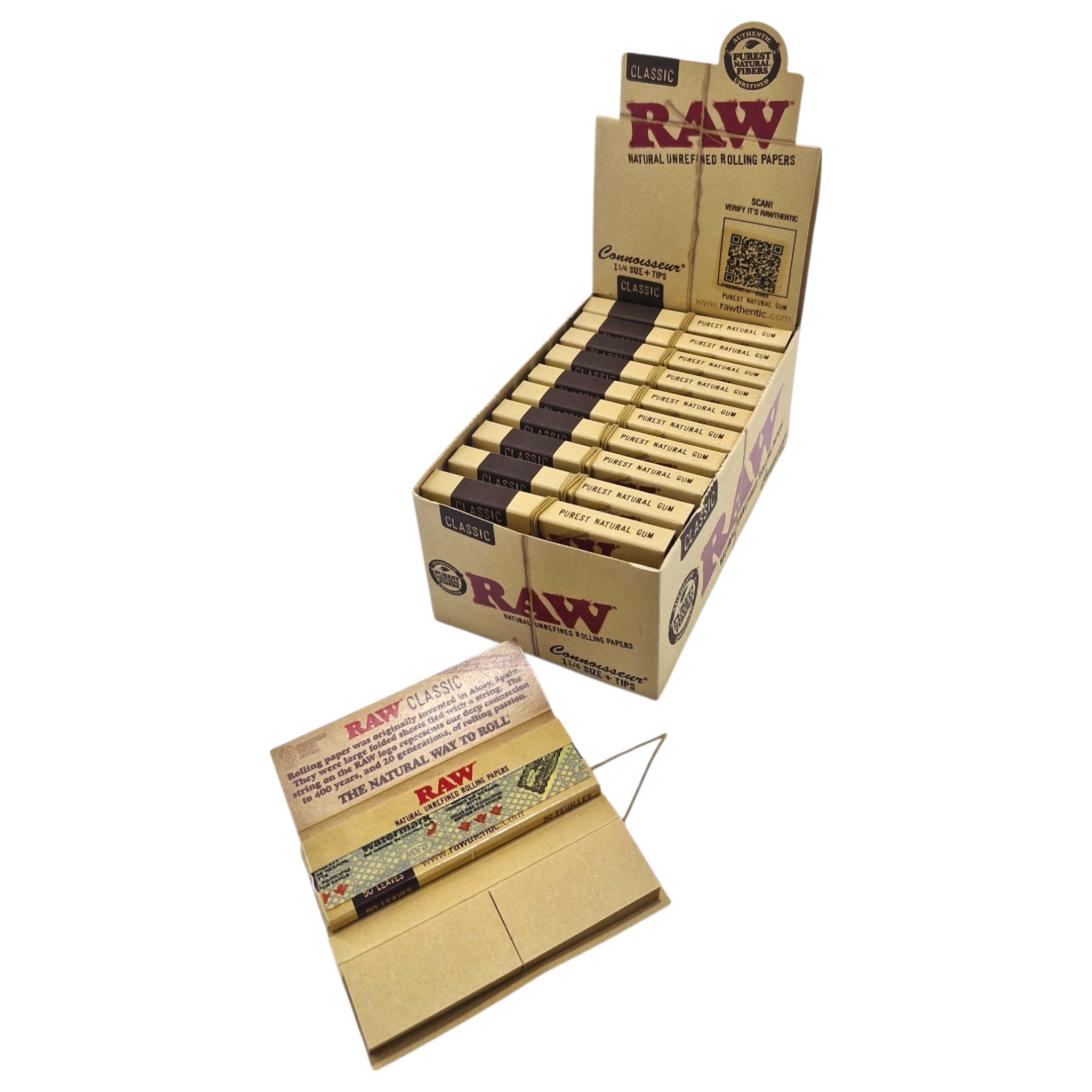 RAW Connoisseur Rolling Papers with 1 1/4 Tips