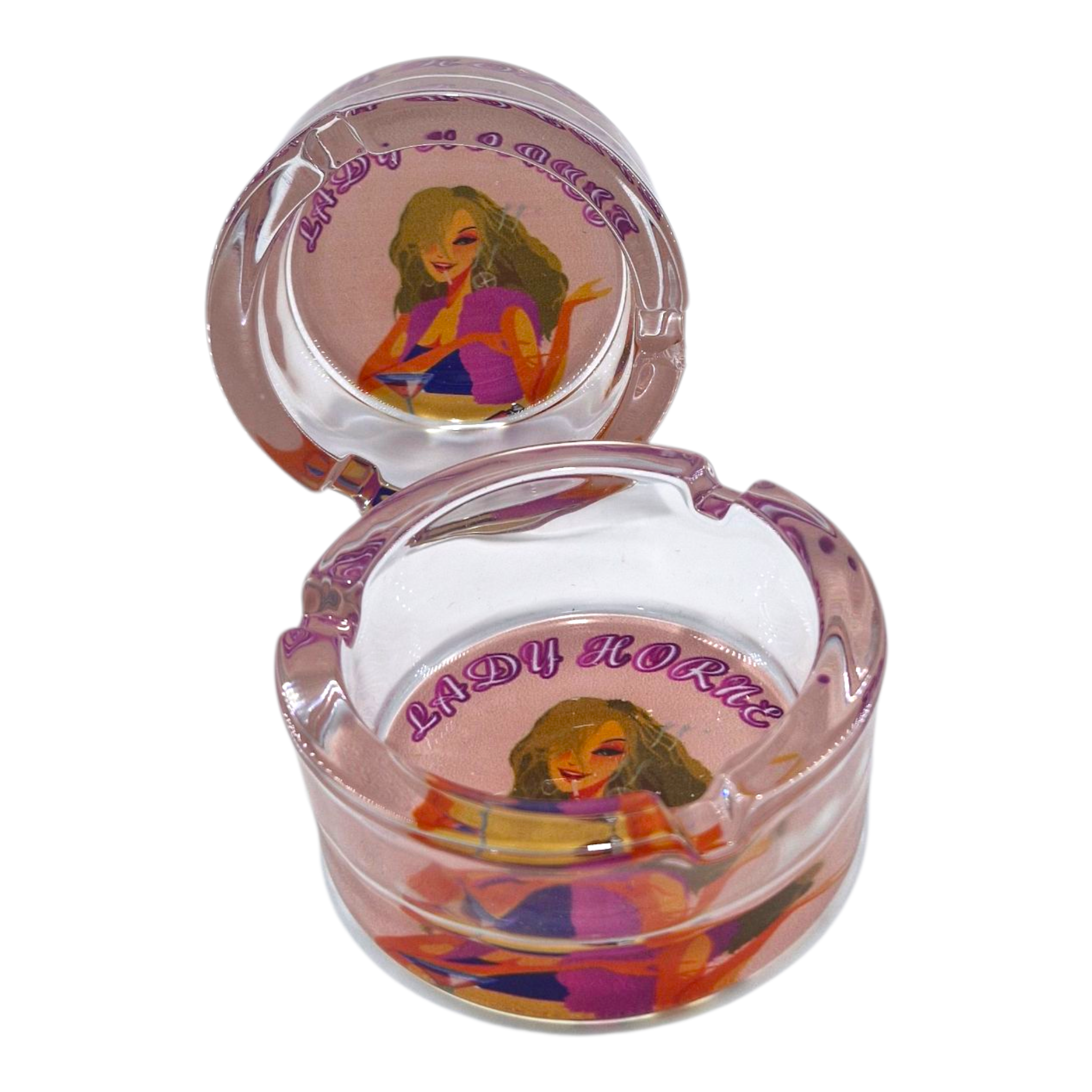 Lady Hornet Glass Ashtray