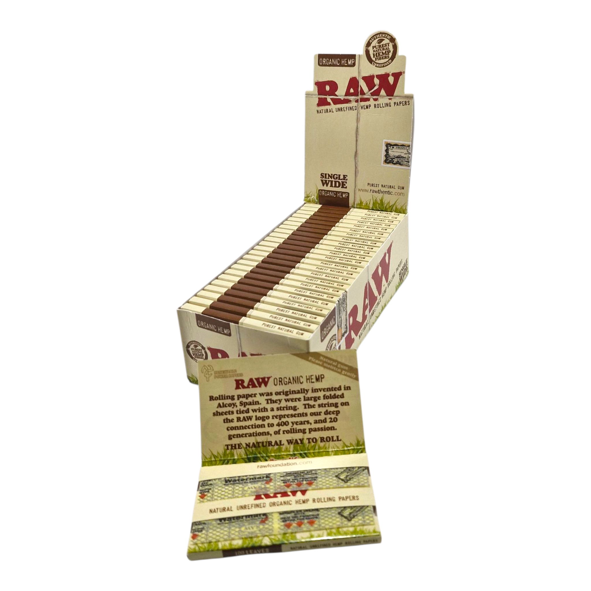 Raw Organic Hemp 2x Single Wide